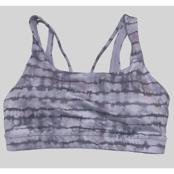 Athleta Exhale Sports Bra XS A-C Purple Tie-Dye Print Medium Support EUC - Picture 3 of 8